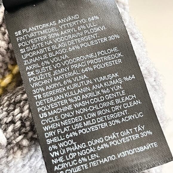 Pringle of Scotland x H&M Gray Ribbed Knit Argyle Crewneck Sweater Size Small - Picture 12 of 12